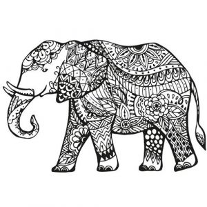 SUD TRADING Sticker mural &eacute;l&eacute;phant - Hauteur 43 cm - Largeur 65 cm