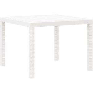 VidaXL Table Extérieure Blanche Plastique Moyenne Durable