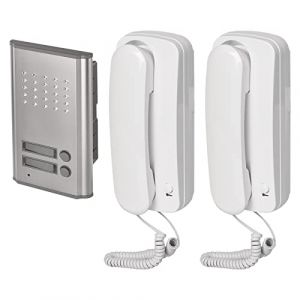 EMOS Kit d'interphone Audio pour Deux participants à Monter en saillie Design élégant Interphone/Kit Audio avec Ouverture de Porte Facile à Utiliser