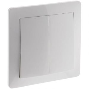 Zenitech - Va-et-vient double en saillie à bornes automatiques - Blanc - Orys