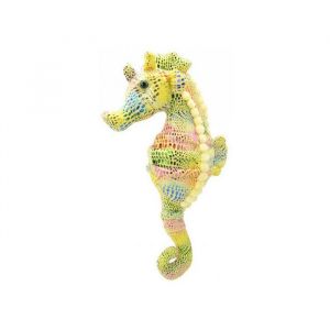 Wild Planet Peluche hippocampe 27cm - animaux de la mer - doudou enfant - adulte