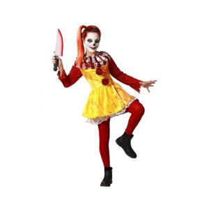 Atosa Déguisement clown halloween robe jaune fille 7 a 9 años