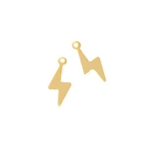 Pendentif Éclair Doré à l'or fin 24K - 4 pcs
