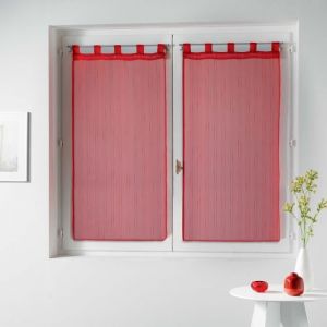 Paire de Voile raye Horizon 60 x 160 cm rouge