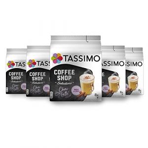 Tassimo 40 Dosettes, Chai Latte Coffee Shop Selections, Compatibles avec les machines, 40 Chai Latte, Doux et Epicé, 5 packs de 8 dosettes