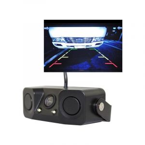 Caméra de voiture avec éclairage LED - Détecteur de stationnement - Vision nocturne - Alarme - DC 12V, 720 x 504 pixels - Angle de l'objectif : 120 degrés