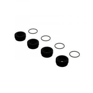 Arrma Aluminum Front Hub Nut Black Inc. O-Rings (4)