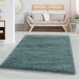 Carpetsale24 Uni Tapis de Salon Shaggy Uni Tapis Bleu 240x340 cm Chambre Tapis Poil Long Moelleux et Doux