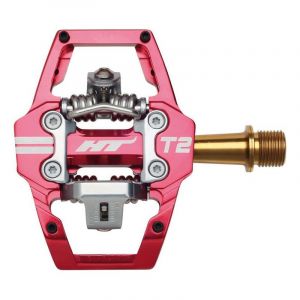 HT Components Pédales automatiques VTT T2 titane rouge