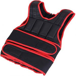 Image de Homcom Gilet lest&eacute; r&eacute;glable Veste lest&eacute;e 20 Kg Max. Poids Amovibles Entrainement Musculation Exercice Boxe Oxford Noir Rouge