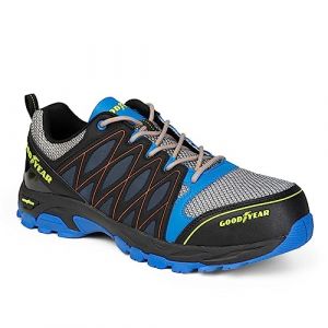 Goodyear S1P SRA HRO Baskets de sécurité au travail sans métal pour hommes, bleu/noir, 39 EU
