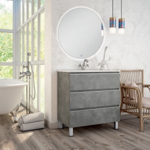 Cosyneo - Meuble de salle de bain - PALMA et miroir Led SOLEN - 60cm
