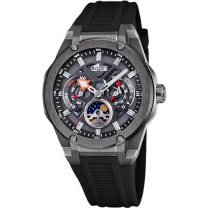 Lotus Montre pour Homme 18946/6 Vortex Boîtier en Acier Inoxydable Noir Bracelet en Caoutchouc Noir