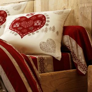 Taie de traversin coton VALMOREL - rouge