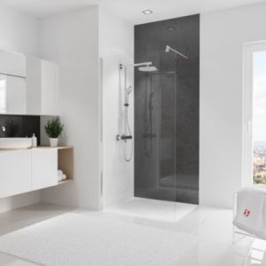 Schulte-ufer Panneau mural Ardoise brillant, revêtement pour douche et salle de bain, DécoDesign brio 100 x 255 cm