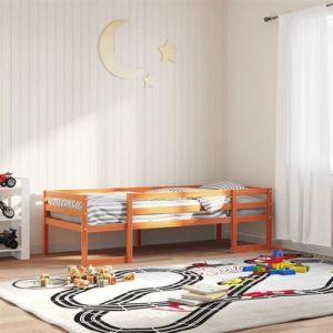 VidaXL Cadre de lit pour enfants brun cire 80x200cm bois de pin massif, lit pour enfant, lit simple pour enfant, lit en bois 846863