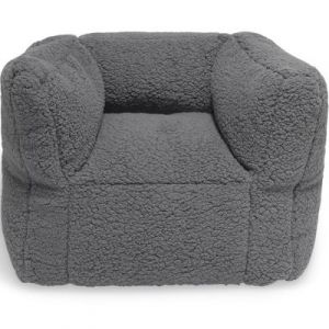 Jollein Fauteuil Bean Teddy grey gris (45 x 40 x 36 cm)