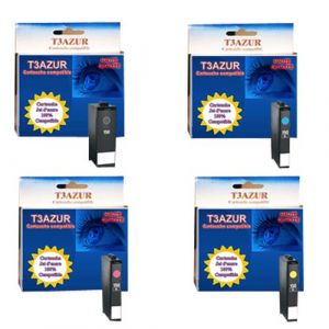 T3Azur Lot de 4 Cartouc s compatibles Lexmark Pro 715, 910, 915 T3AZUR