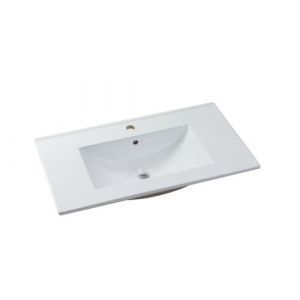 Vente unique com Vasque à encastrer blanc rectangle en céramique 81 x 46,5 cm motiac Blanc