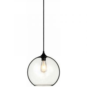 V-TAC Lustre led Sph&egrave;re en Verre avec Douille E27 (Max 60W) Couleur Transparente