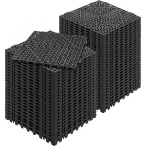 Lot De 55 Dalles De Jardin Piscine-Vevor-30x30x1,5 Cm-Pvc Drainage Rapide Revêtements De Sol-Terrasse Cuisine Salle De Bain-Noir