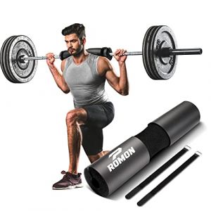 Romon Barbell Squat Pad, Manchon Squat Barre avec 2 Sangles de Sécurité, Mousse Nuque Epaule Protection pour Musculation Hip Thrusts Lunges