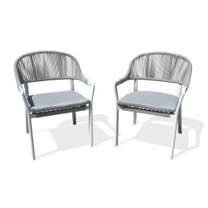 Remarquable Lot de 2 fauteuils de jardin - Blanc