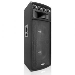 Pyle Syst&egrave;me de Haut-Parleur Portable Cabinet PA - 1600 Watt Syst&egrave;me Sonore Ext&eacute;rieur avec Doubles Woofers de 12", Tweeters Piezo de 3.4", Haut-Parleur M&eacute;dium Super Horn 5"x12", R&eacute;seau de Crossover