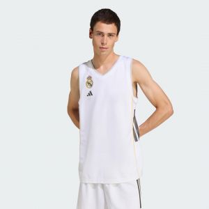 Adidas T-shirt d&eacute;bardeur de basket-ball real madrid bb homme blan