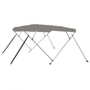 VidaXL Auvent bimini à 4 arceaux gris 243x196x137 cm toit bimini pour bateau housse de bateau auvent bimini pour bateau 94807