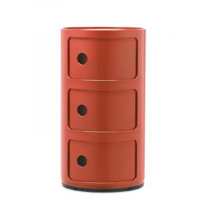 Kartell Componibili, Meuble Conteneur 3 éléments, Rouge orangé
