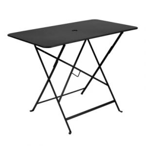 Image de Fermob Table pliante Bistro / 97 x 57 cm - 4 personnes - Trou parasol réglisse en métal