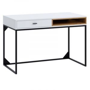 Bureau 1 tiroir et 1 nic 120cm Blanc / Bois