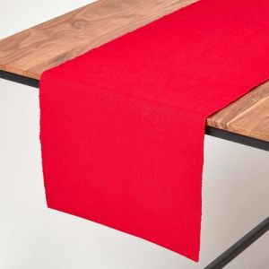 Chemin de table 100% coton Rouge
