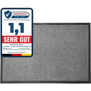 Karat - Tapis de Porte Monochrom Gris argent 120 x 180 cm