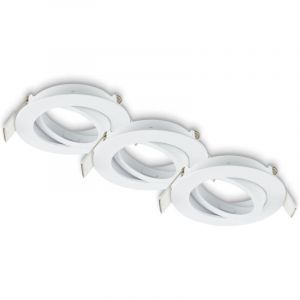 BRILONER - Set de 3 spots LED encastrables 230V plats, orientables, GU10, max. 7W, spot encastrable, spots LED, spots de plafond, spot encastrable extra plat, 8 x 2,2 cm, blanc