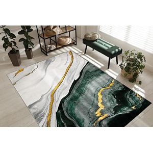 Rugsx - Tapis emerald exclusif 1017 glamour, élégant marbre bouteille verte / or green 120x170 cm