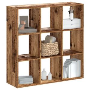 VidaXL Bibliothèque vieux bois 102x32x102 cm bois d'ingénierie, étagère, étagère à livres, support de livre, armoire de rangement