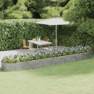 VidaXL Jardinière Acier enduit de poudre 507x100x36 cm Argenté