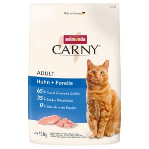 Image de Animonda Carny Nourriture pour Chat Adulte - Croquettes Chat sans Sucre et sans céréales - au Poulet + Truite 1 x 10 kg