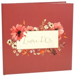 Santex Livre d'or carton amour floral 24cm terracotta - générique 000833600000025