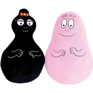 Jemini Lot de 2 peluches coussins BARBAPAPA Barbapapa et Barbamama 40 cm