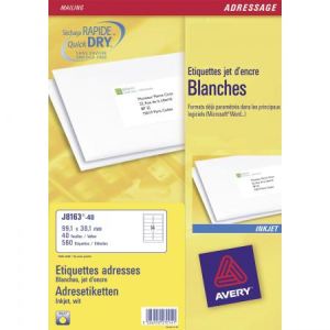 Avery-Zweckform 560 &eacute;tiquettes d'adresses (3,81 x 9,91 cm)