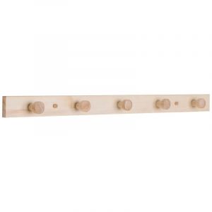 Altobuy - alban - Porte-Manteau Mural 5 Patères en Peuplier Naturel