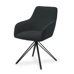 Juskys Swivel Chair Clyde by Cord - Gris foncé - 57 x 61 x 85 cm