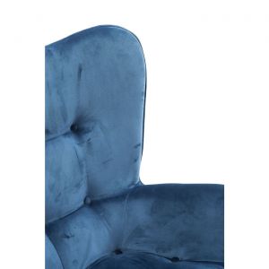 Image de Kare Design Fauteuil Vicky velours bleu pétrole