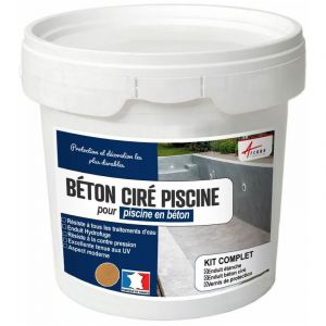Arcane industries Enduit B&eacute;ton Cir&eacute; - Sp&eacute;cial Piscine B&eacute;tonn&eacute;e - Cedrat - Jaune - kit de 8 m&sup2;