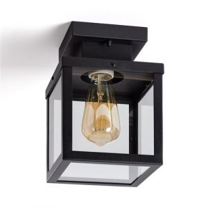 Plafonnier Ext&eacute;rieur Acier Inoxydable Theia Noir