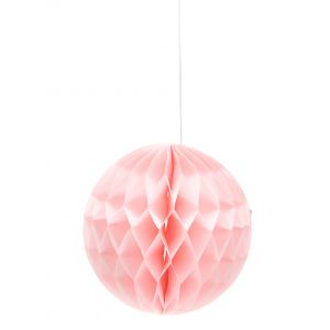 Boule papier alvéolée rose bonbon 12 cm