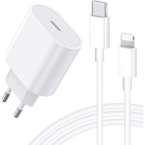 Chargeur Rapide Iphone 11 / 11 Pro / 11 Pro / Max Xs Xs Max Xr X 8 8 Plus - 20w + Câble 1 Mètre Usb C Lightning - Straße Tech